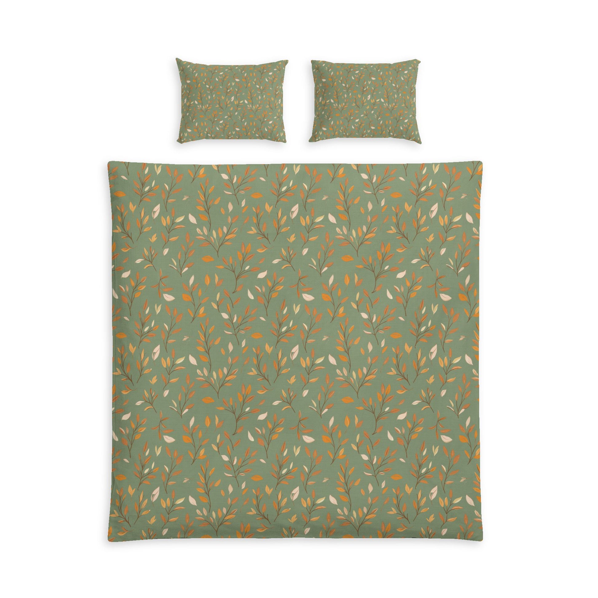 A bedding set featuring a duvet cover and two matching pillowcases, all in a deep red color with a repeating pattern of small white polka dots, shown against a plain white background.
