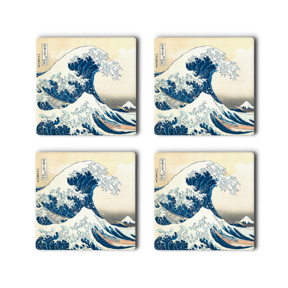 The Great Wave Ceramic Coasters  4 PCS