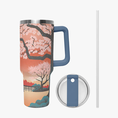 Springtime Serenity Tumbler Cup blue Handle