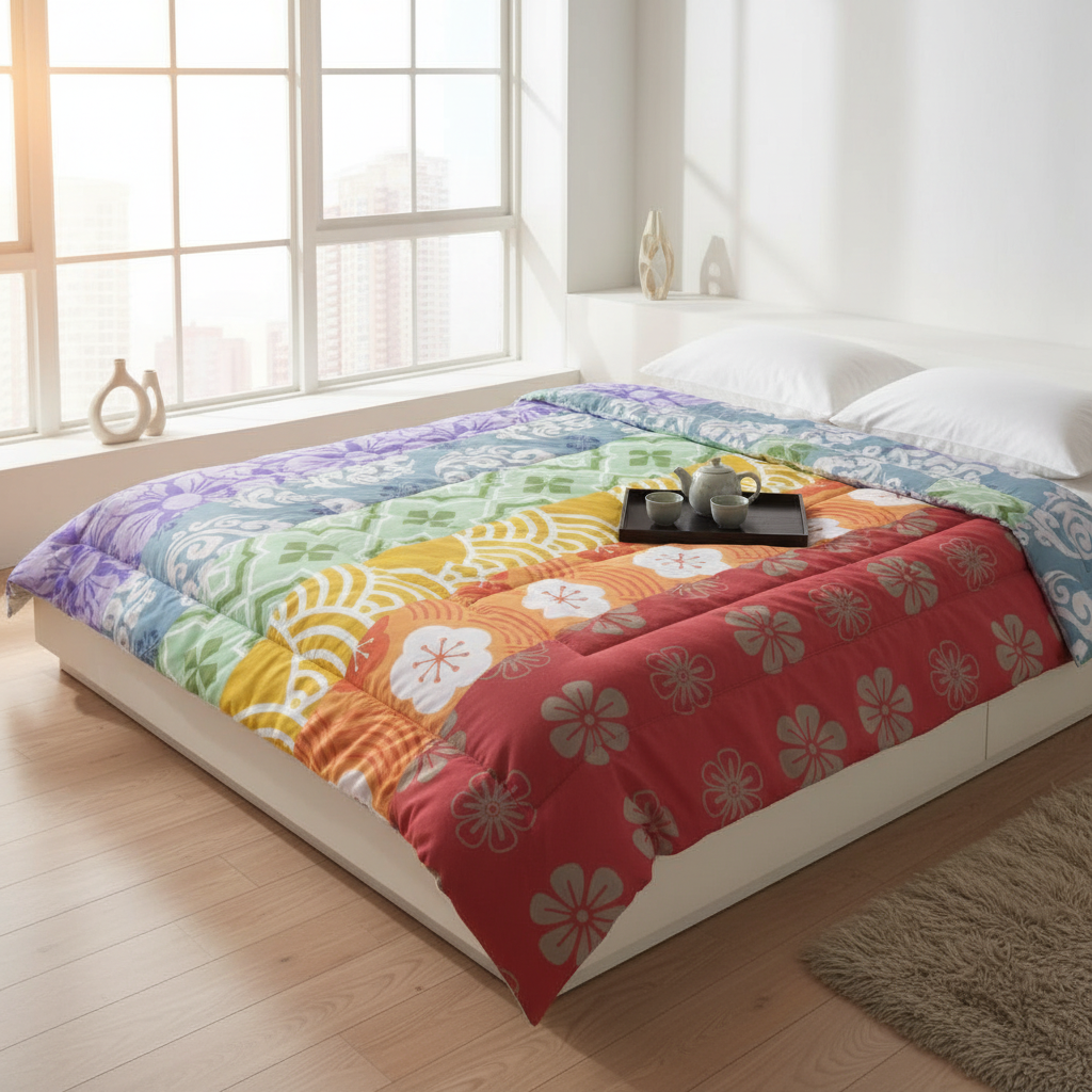 Rainbow Kimono Patchwork Comforter