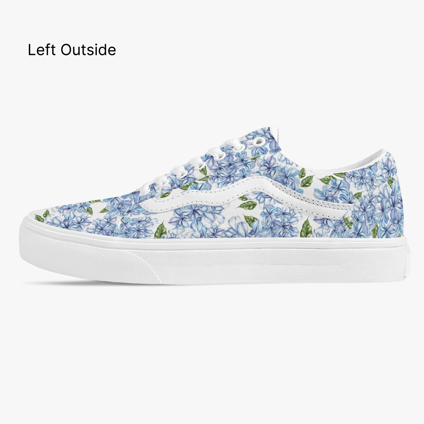 Floral-patterned sneaker on a white background