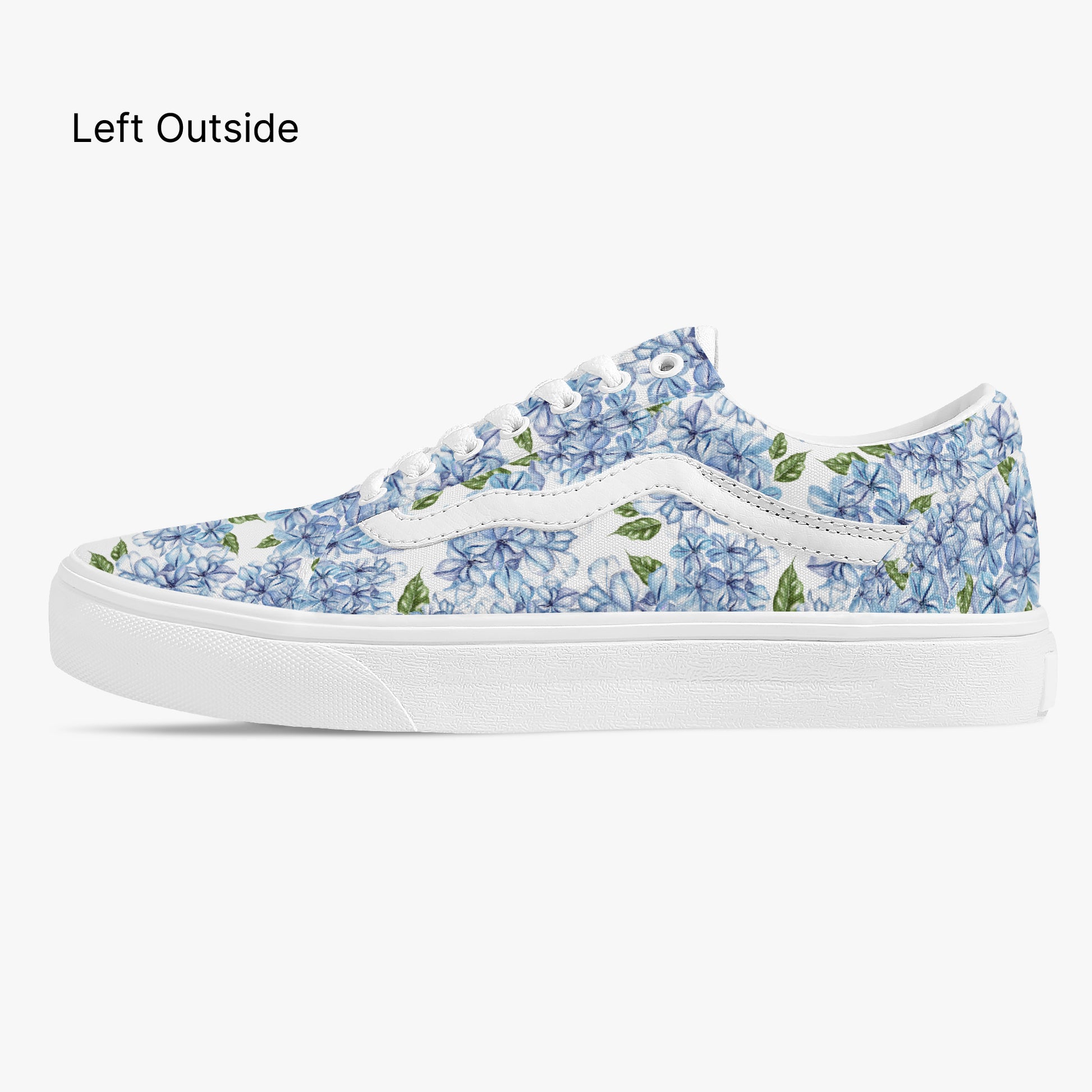 Floral-patterned sneaker on a white background