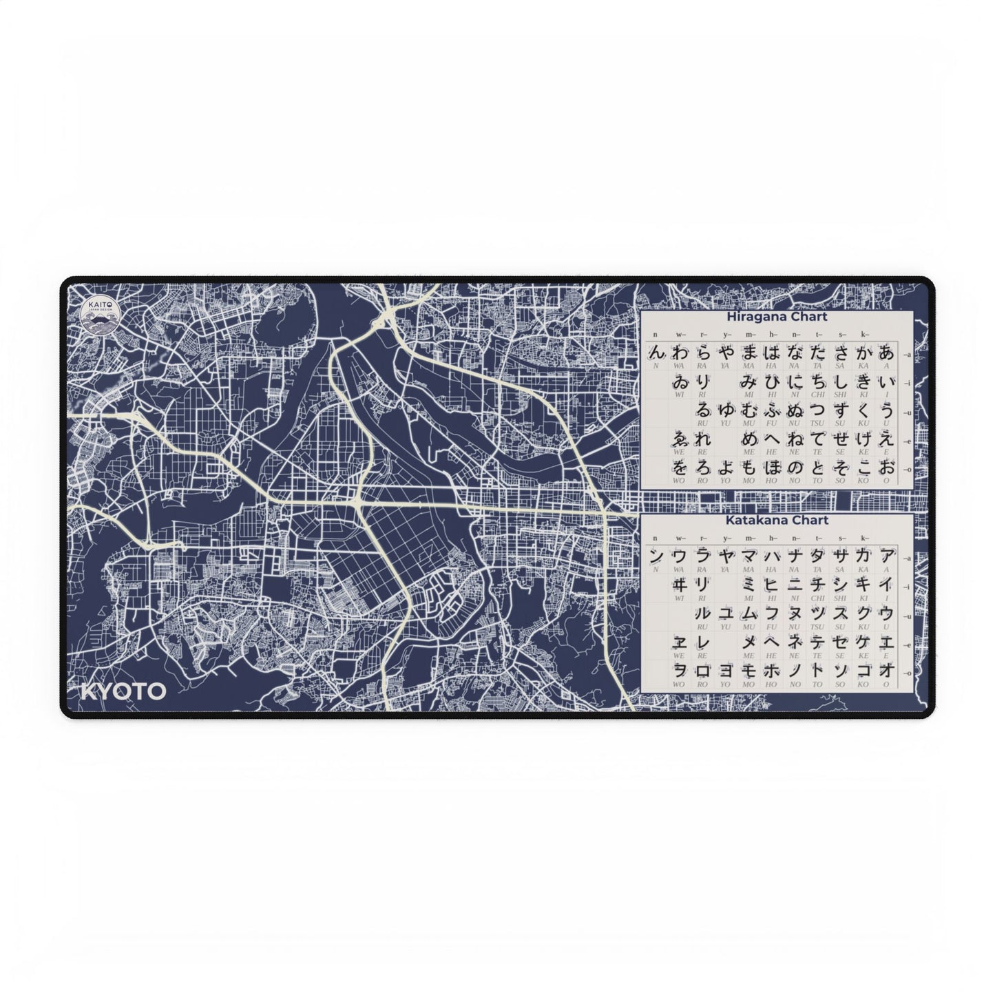 Kyoto Map Desk Mat | Minimalist & Educational Desk Pad - 