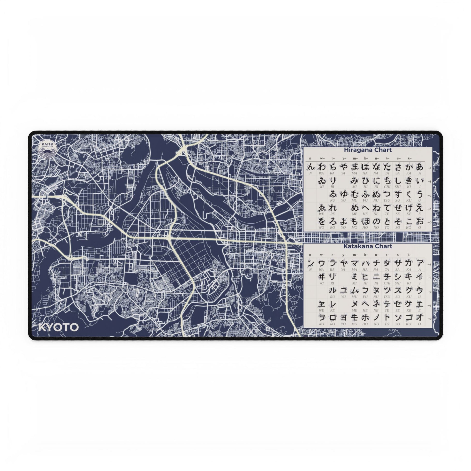 Kyoto Map Desk Mat | Minimalist & Educational Desk Pad - 