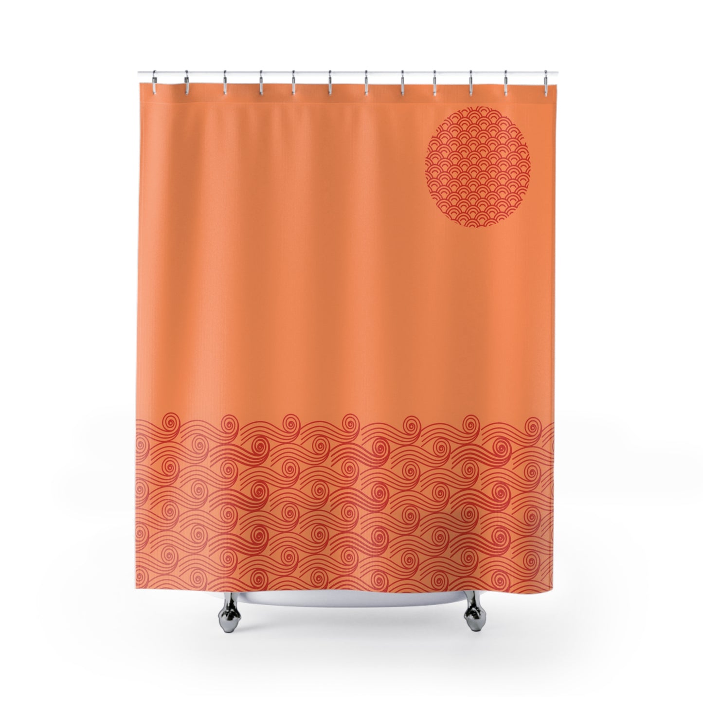 Japanese Sun-Kissed Waves Shower Curtains