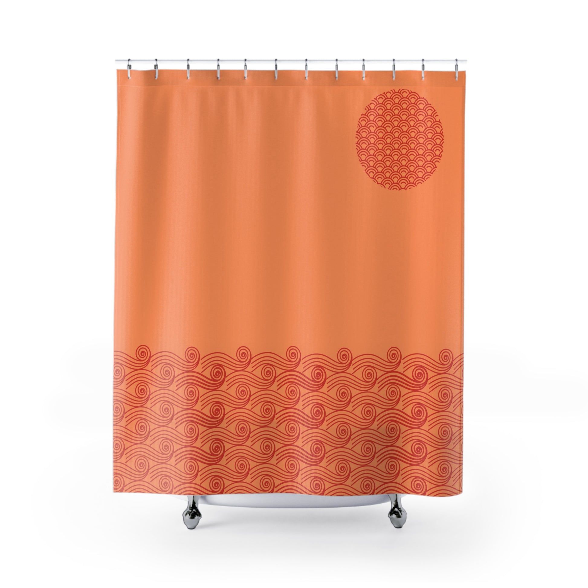 Japanese Sun-Kissed Waves Shower Curtains