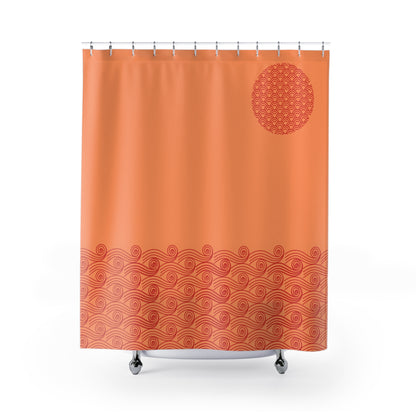 Japanese Sun-Kissed Waves Shower Curtains