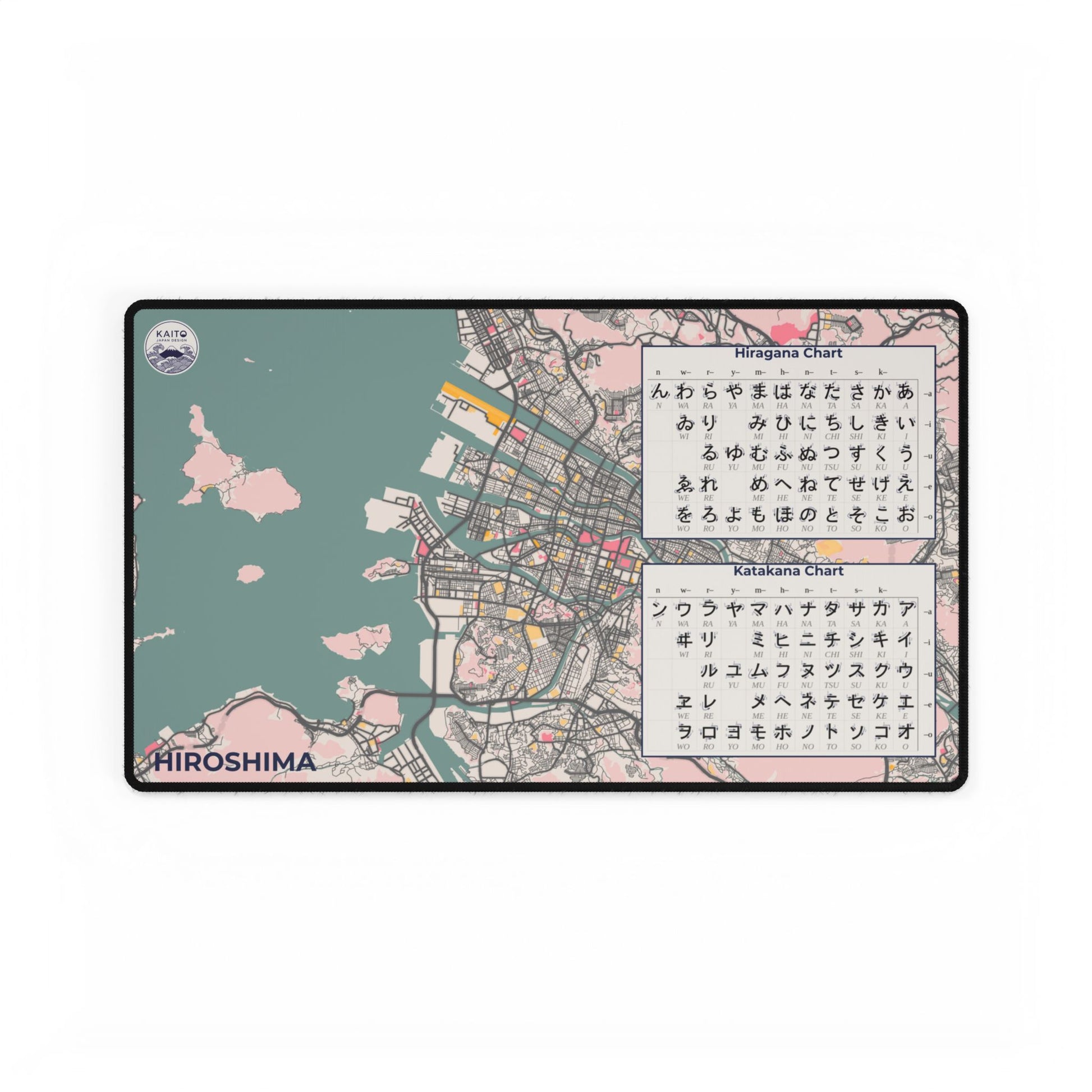 Hiroshima Map Desk Mat | Colorful & Educational Desk Pad - 