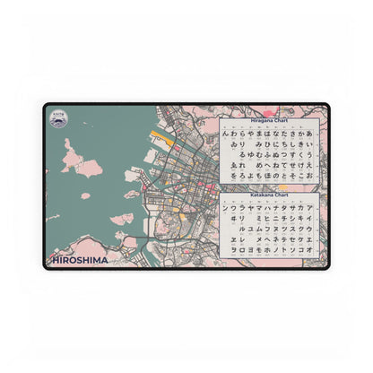 Hiroshima Map Desk Mat | Colorful & Educational Desk Pad - 