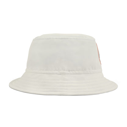 White bucket hat on a white background
