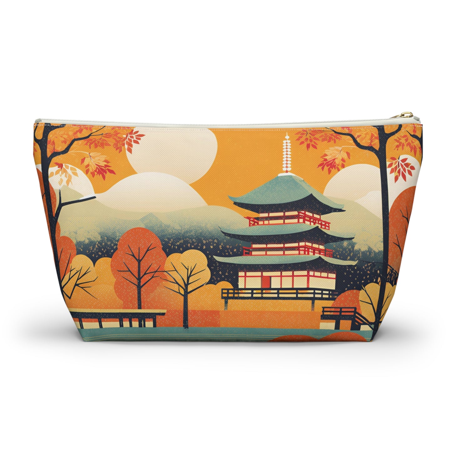 Autumn at the Pagoda | Portable Tech Pouch 