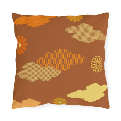 Retro Japanese Clouds Outdoor Pillows