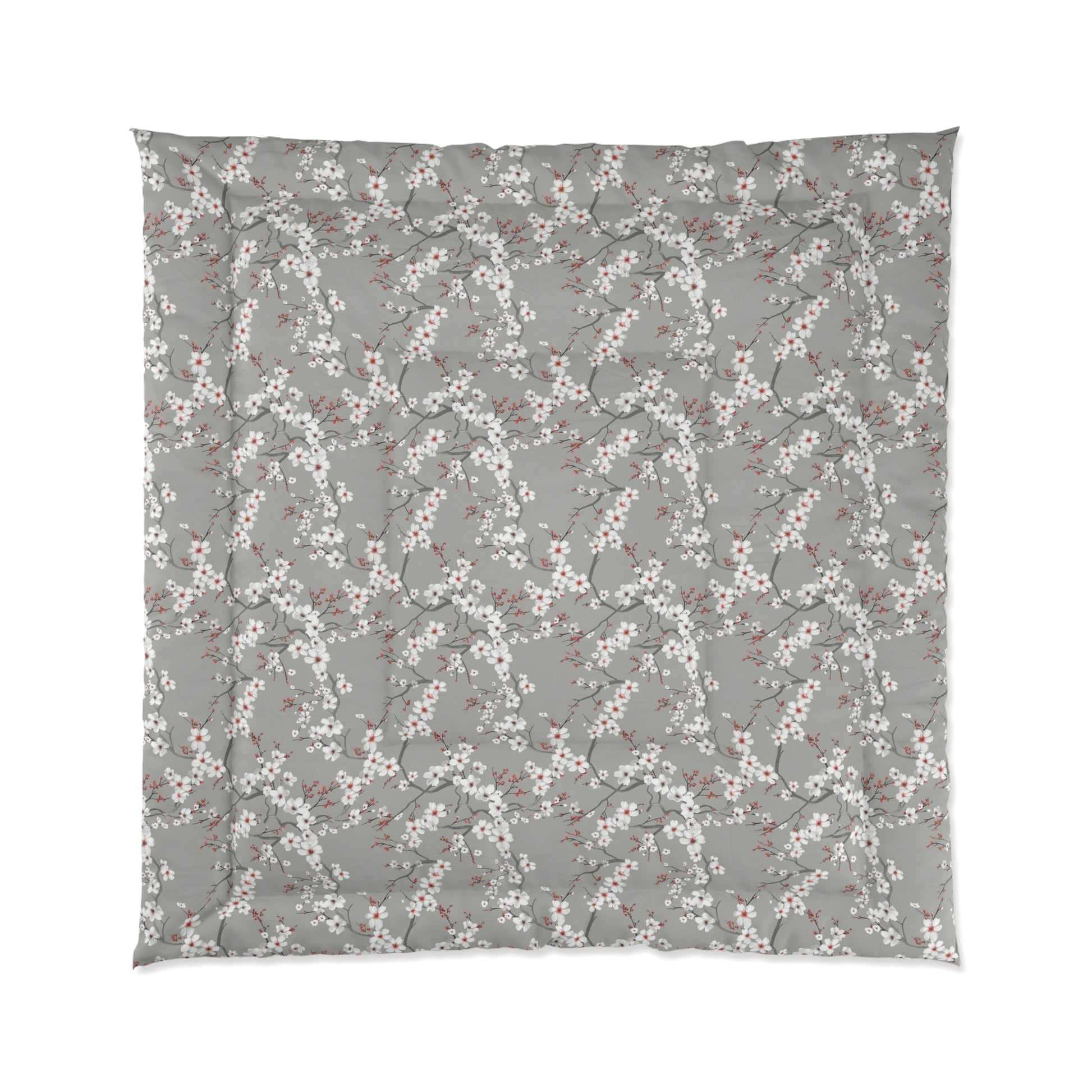 Floral patterned fabric on a gray background