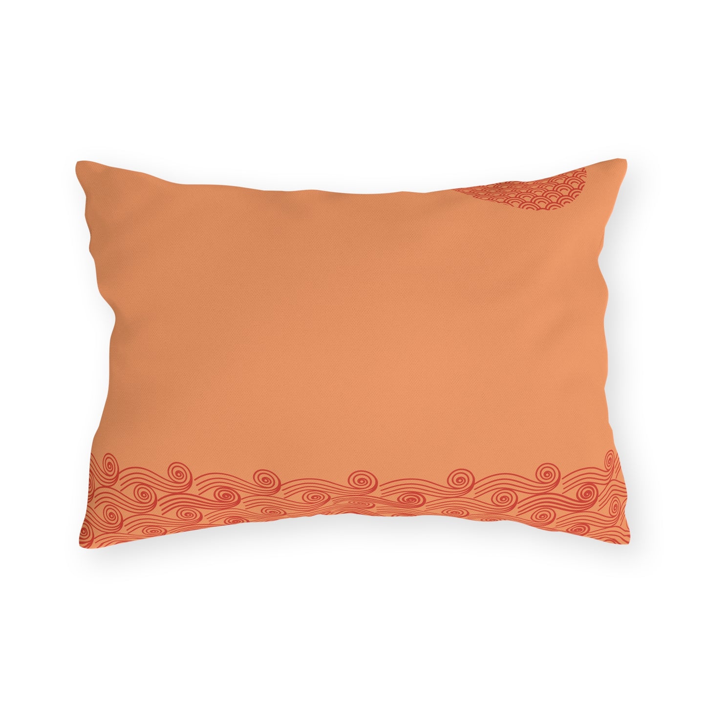 Japanese Sun-Kissed Waves Outdoor Pillows