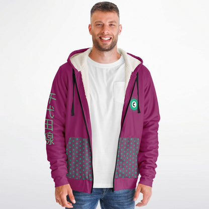 Chiyoda Line Purple and Green Hoodie Microfleece Ziphoodie