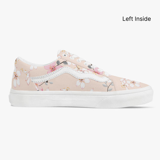 Floral-patterned sneaker on a white background