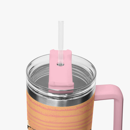 Sakura Sunrise Tumbler Cup Pink Handle