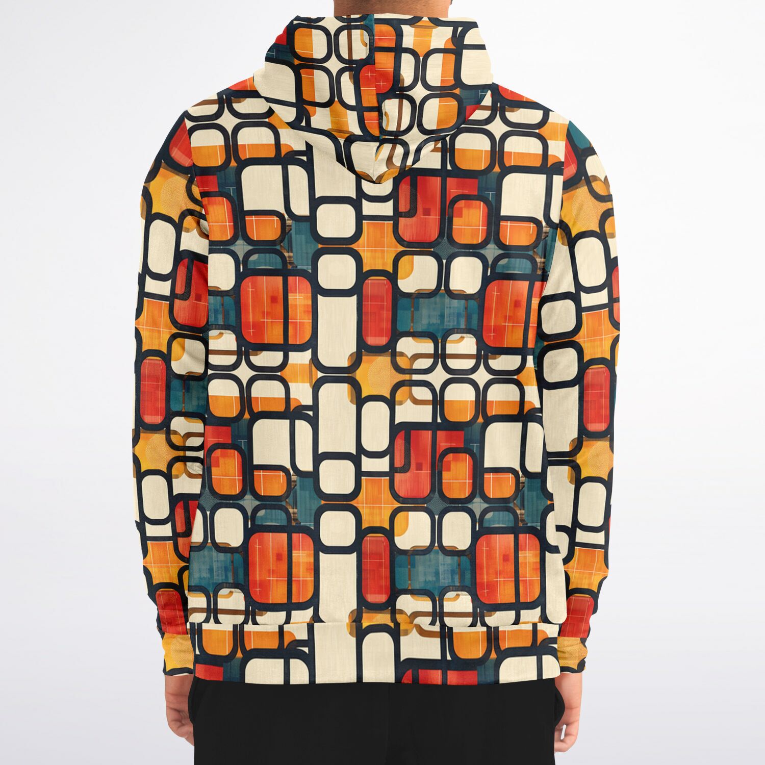 Enso Rounded Grid Zip - Up Hoodie - 