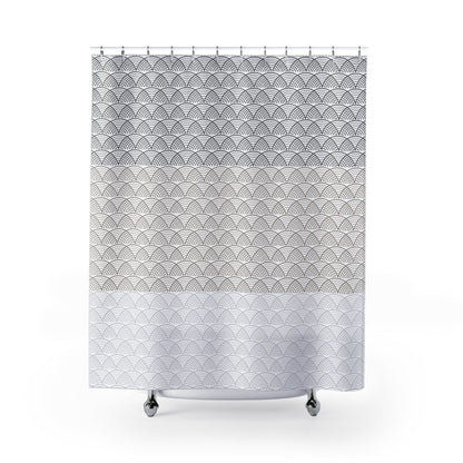 Grey Stone Wave Shower Curtain