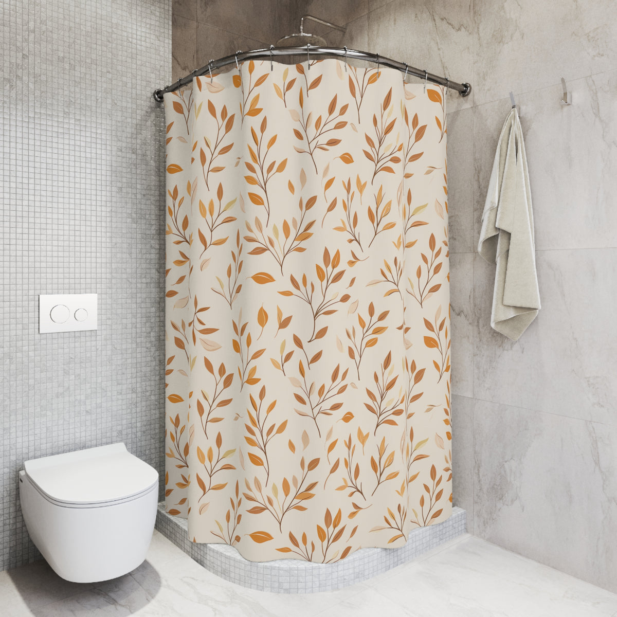 KAITO Japanese Vintage Tofu Autumn Shower Curtain | Botanical Bath Sanctuary