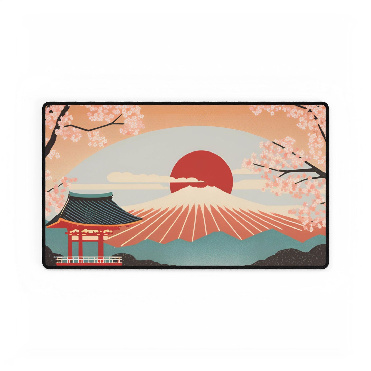 Sunrise Temple Desk Mat | Large Mousepad