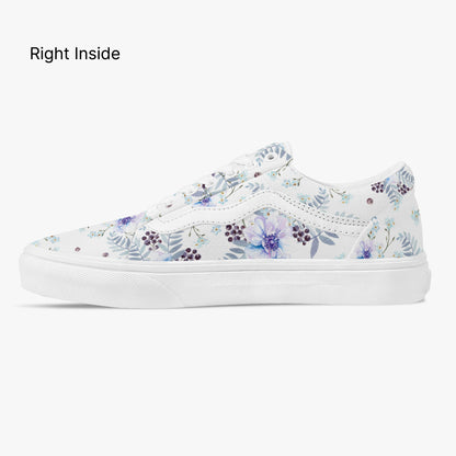 Floral-patterned sneaker on a white background