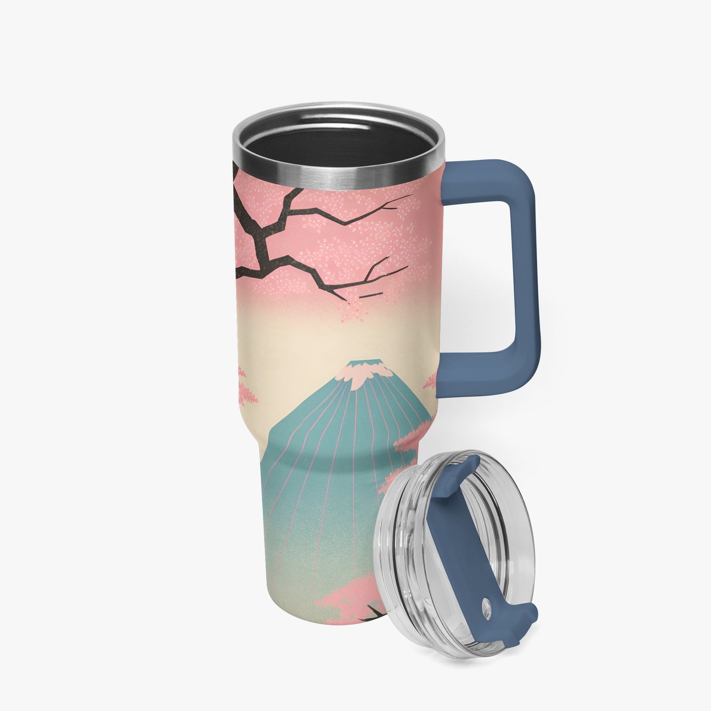 Fuji Dreams Car Tumbler Cup Blue Handle