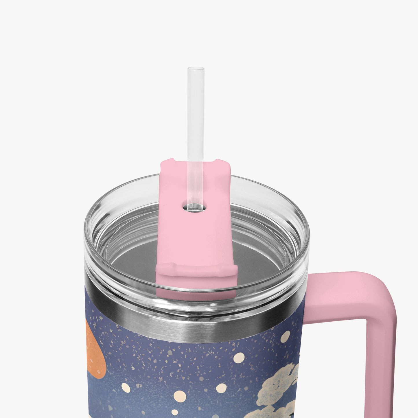 Winter Serenity Tumbler Cup Pink Handle