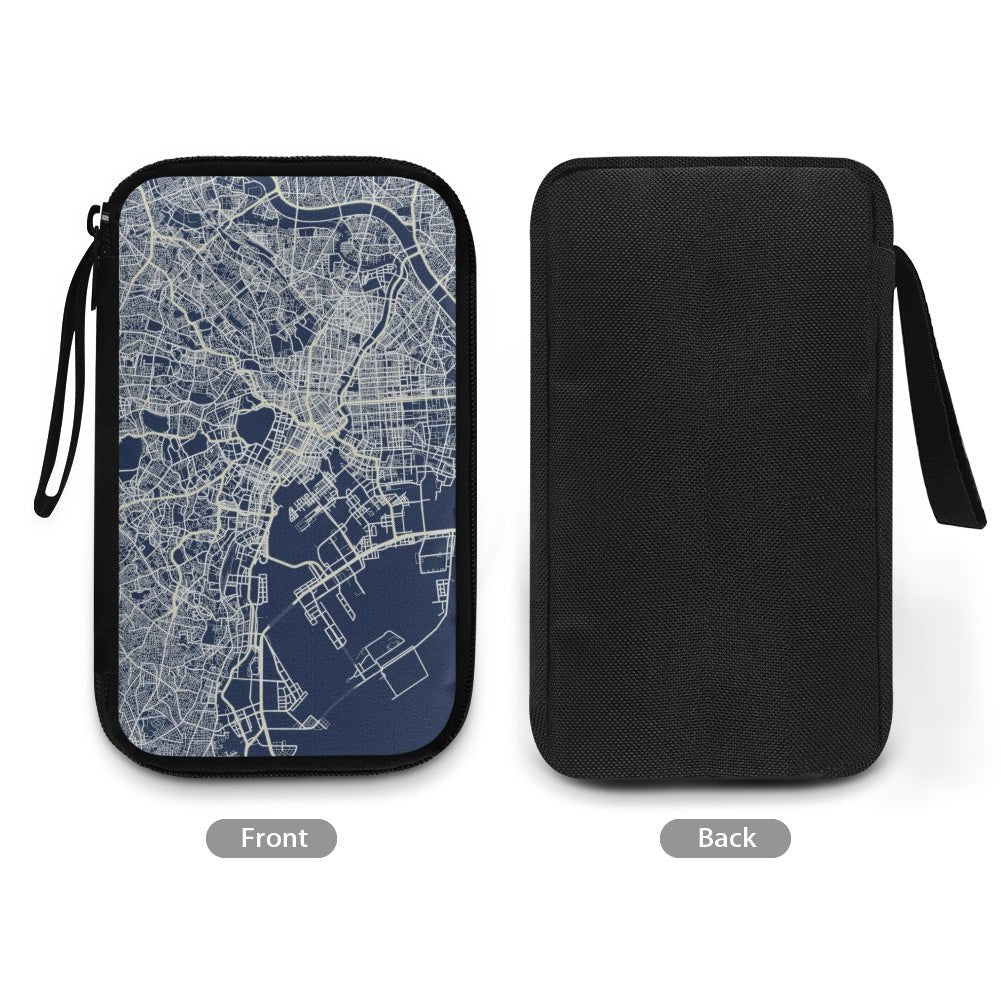 Blue Tokyo City Map Travel Tech Pouch - 