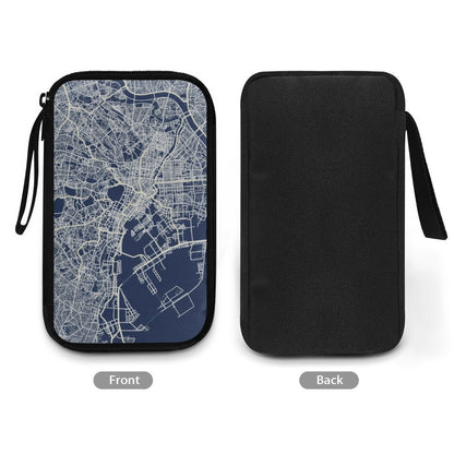 Blue Tokyo City Map Travel Tech Pouch - 