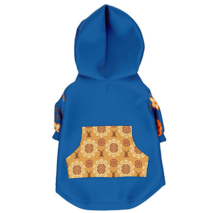 Orange Flower & Blue Sky Athletic Dog Zip-Up Hoodie