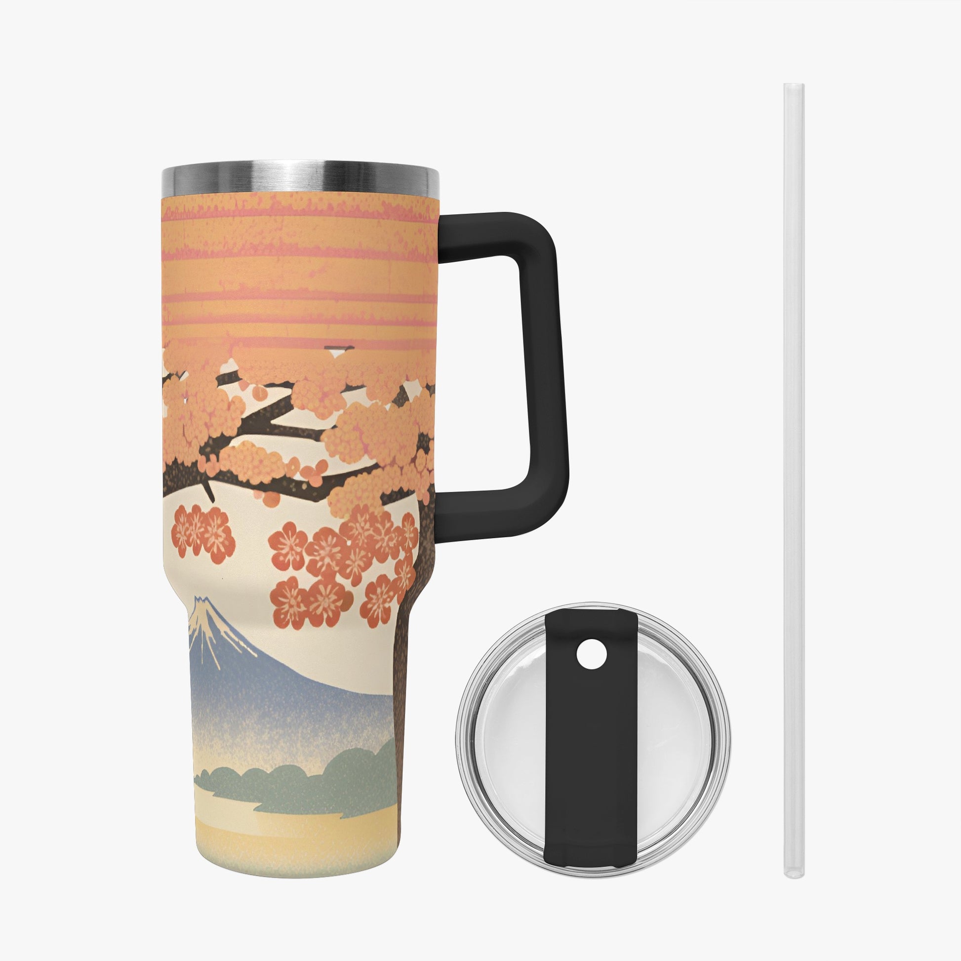 Sakura Sunrise Tumbler Cup Black Handle