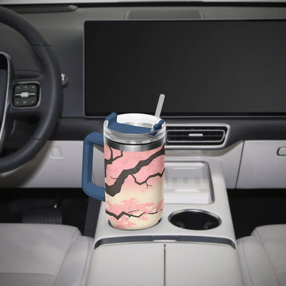 Fuji Dreams Car Tumbler Cup Blue Handle