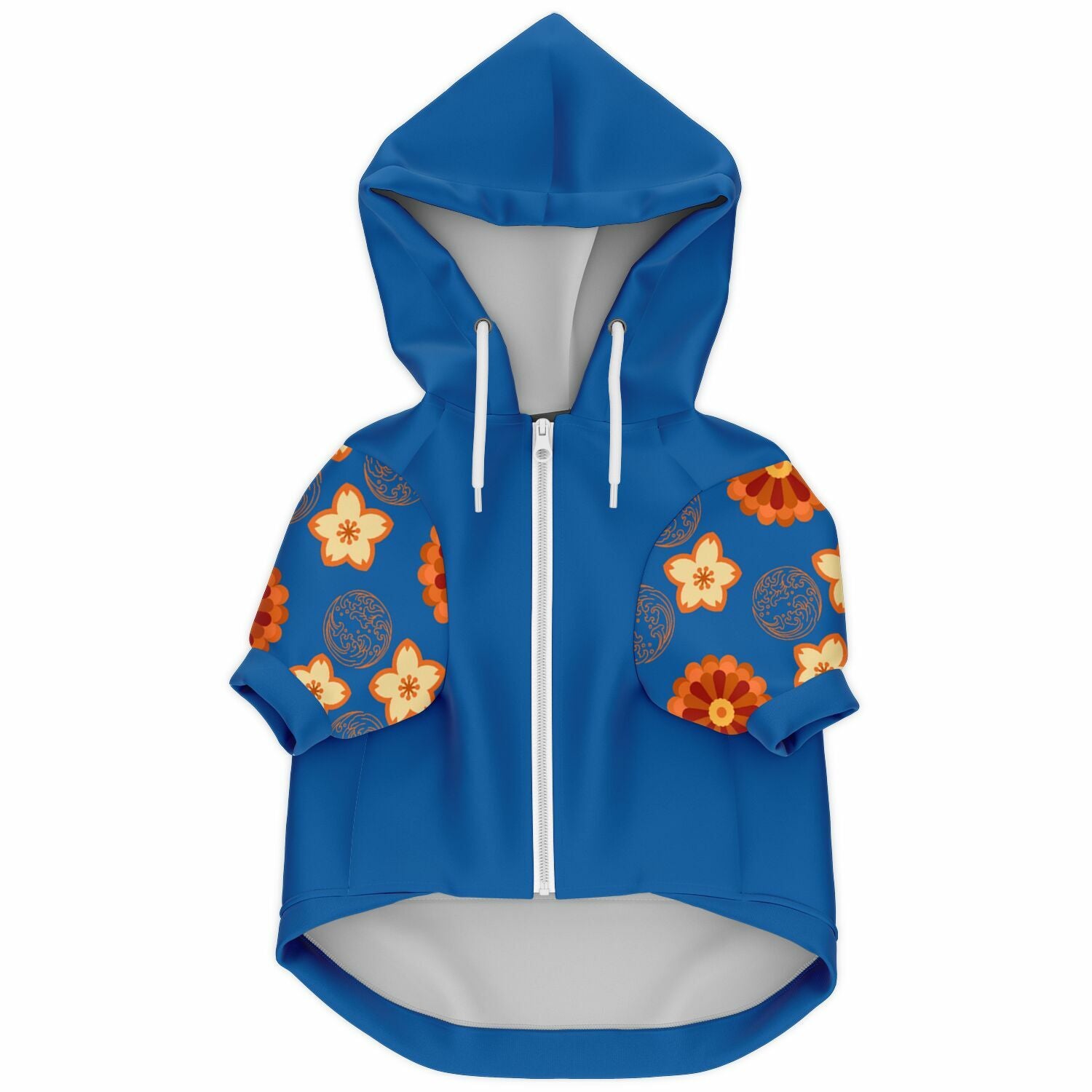 Orange Flower & Blue Sky Athletic Dog Zip-Up Hoodie