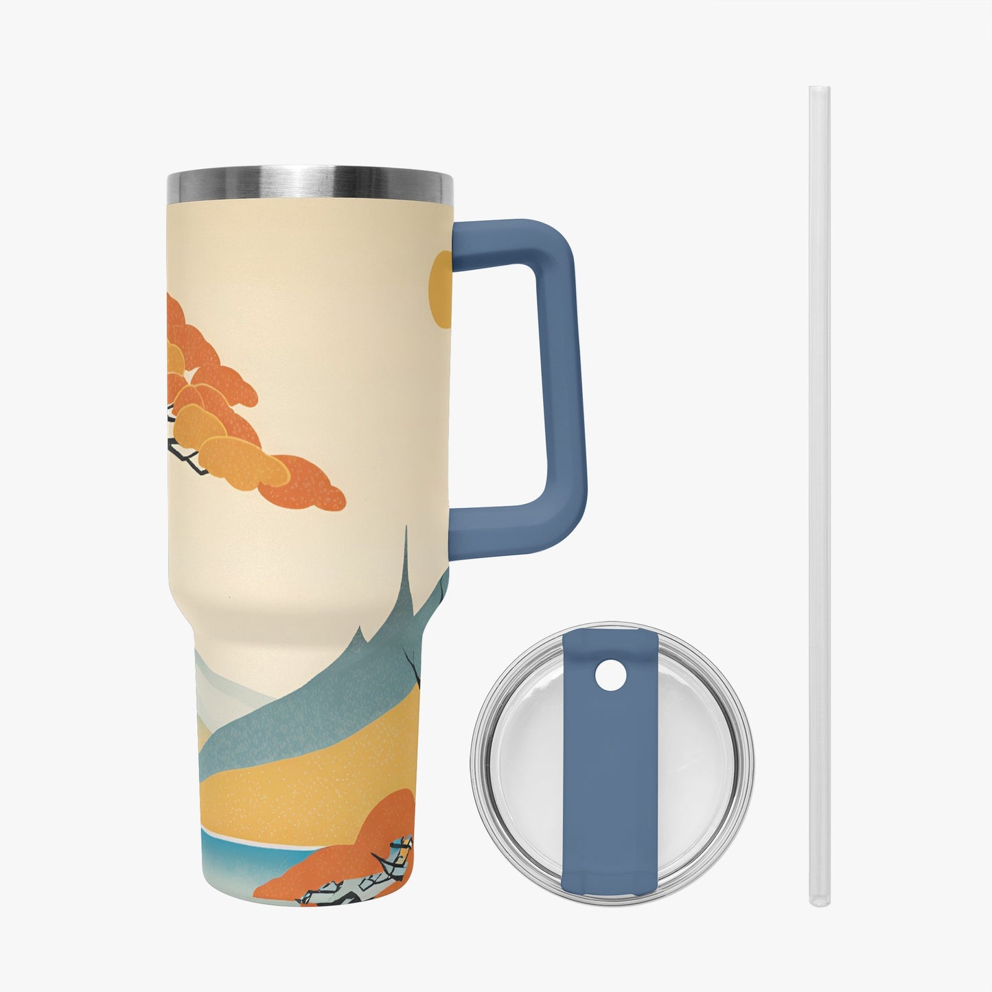 Autumn Majesty Tumbler Cup Blue Handle