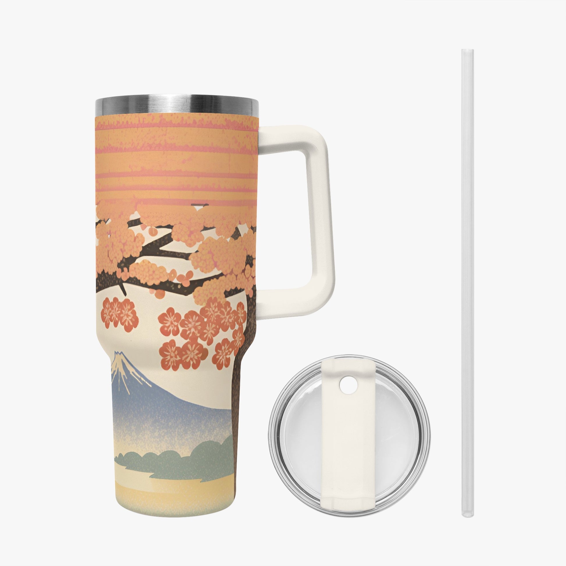 Sakura Sunrise Tumbler Cup White Handle