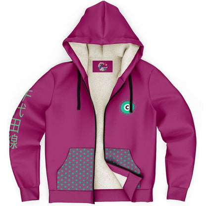 Chiyoda Line Purple and Green Hoodie Microfleece Ziphoodie