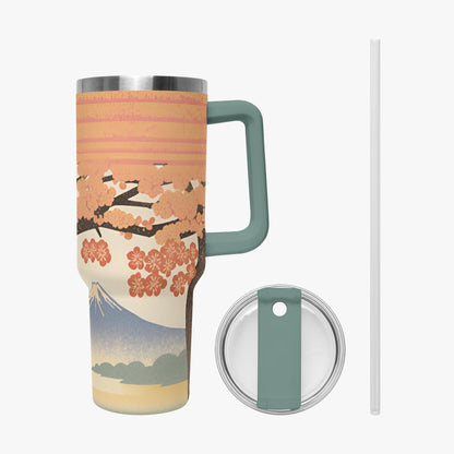 Sakura Sunrise Tumbler Cup Grey/green Handle