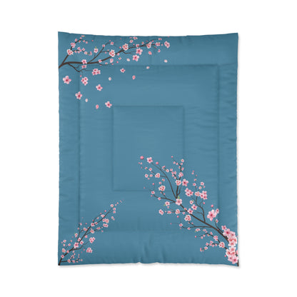 Blue Single Sakura Comforter