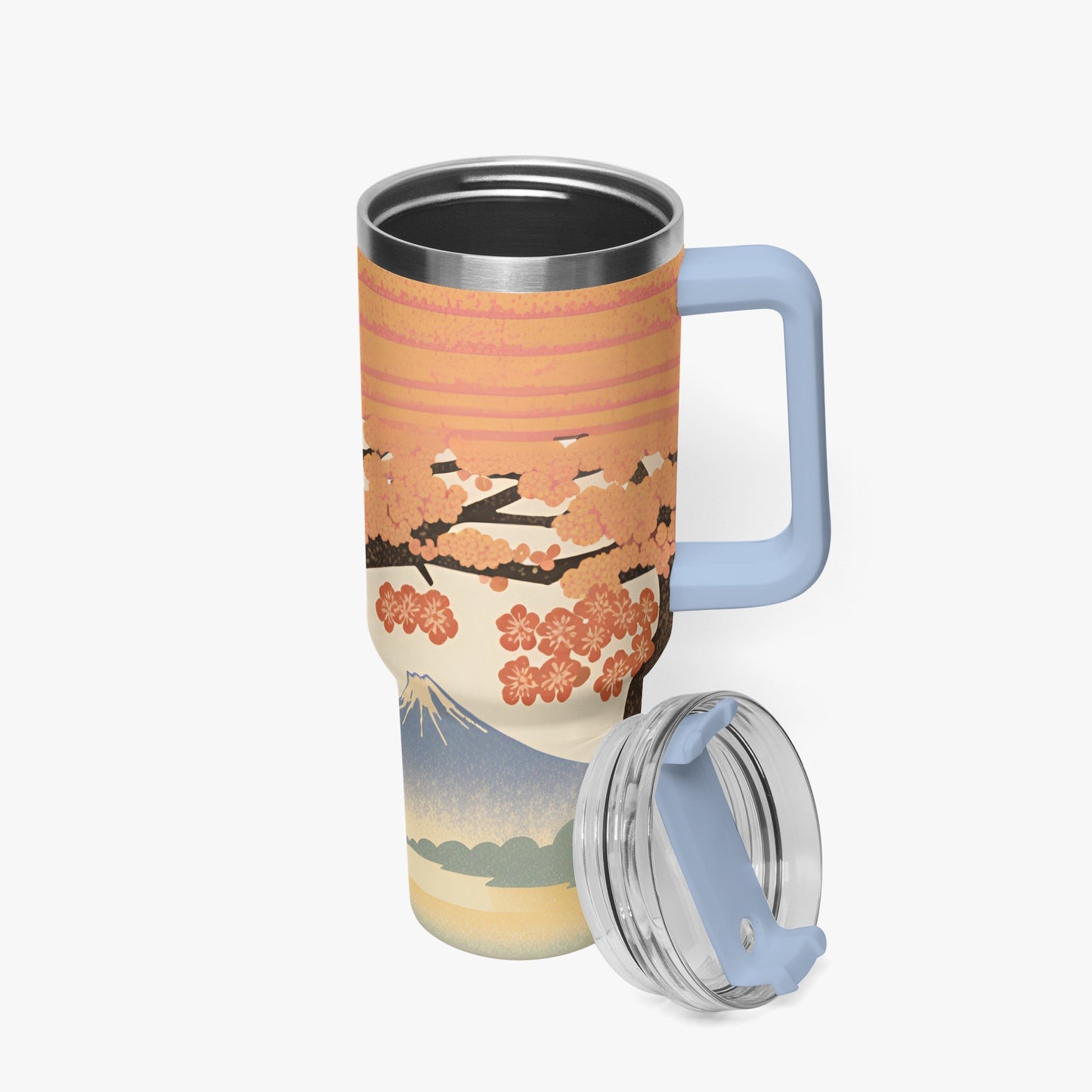 Sakura Sunrise Tumbler Cup light blue Handle