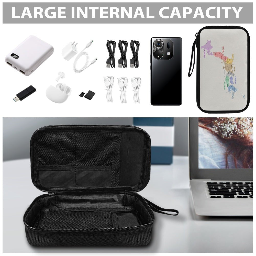 Japan Regions Map Travel Tech Pouch - 