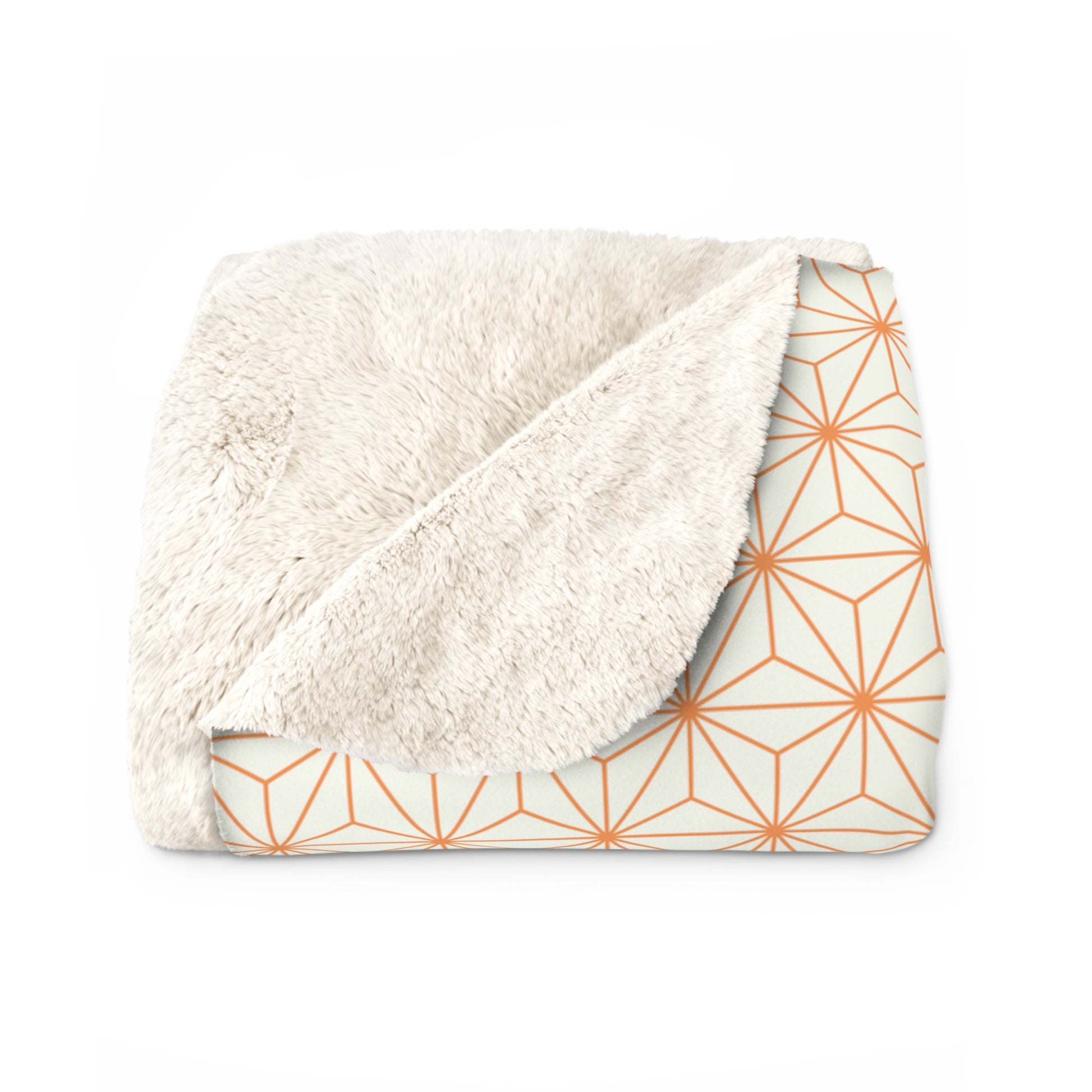 Blanket with geometric pattern on a white background