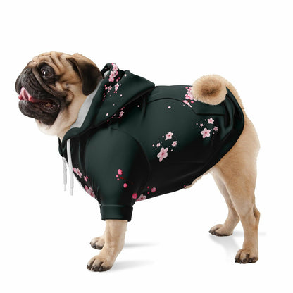 Dark Grey Sakura Athletic Dog Zip-Up Hoodie - Pugs