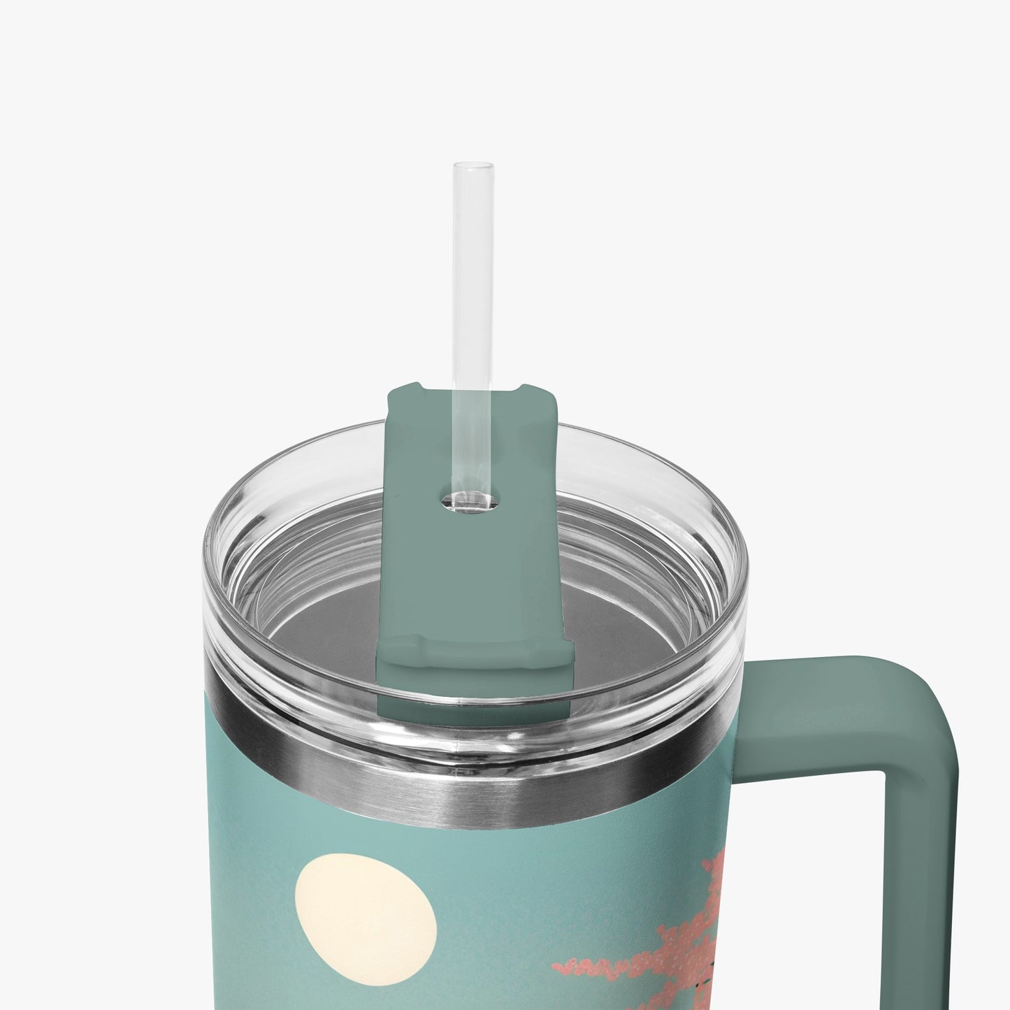 Moonlit Fuji Tumbler Cup grey/green Handle