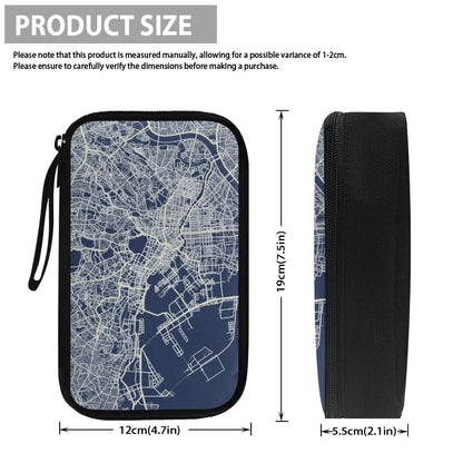 Blue Tokyo City Map Travel Tech Pouch - 