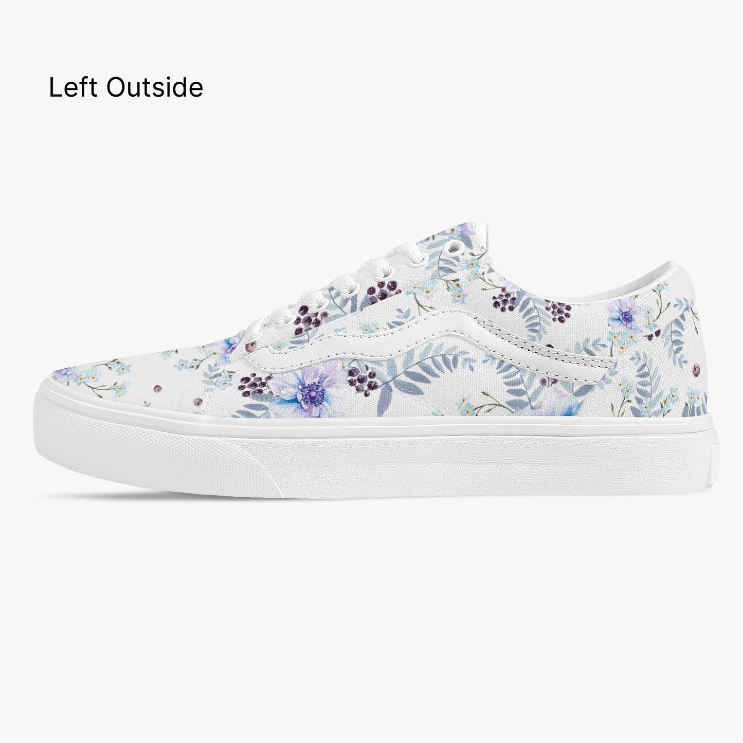 Floral-patterned sneaker on a white background