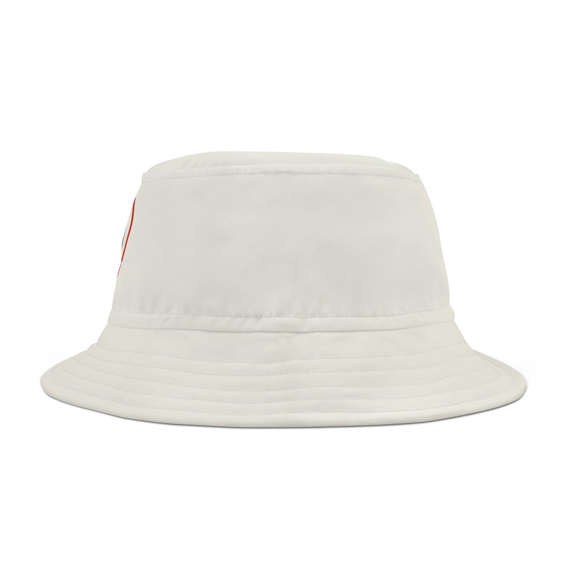 White bucket hat on a white background