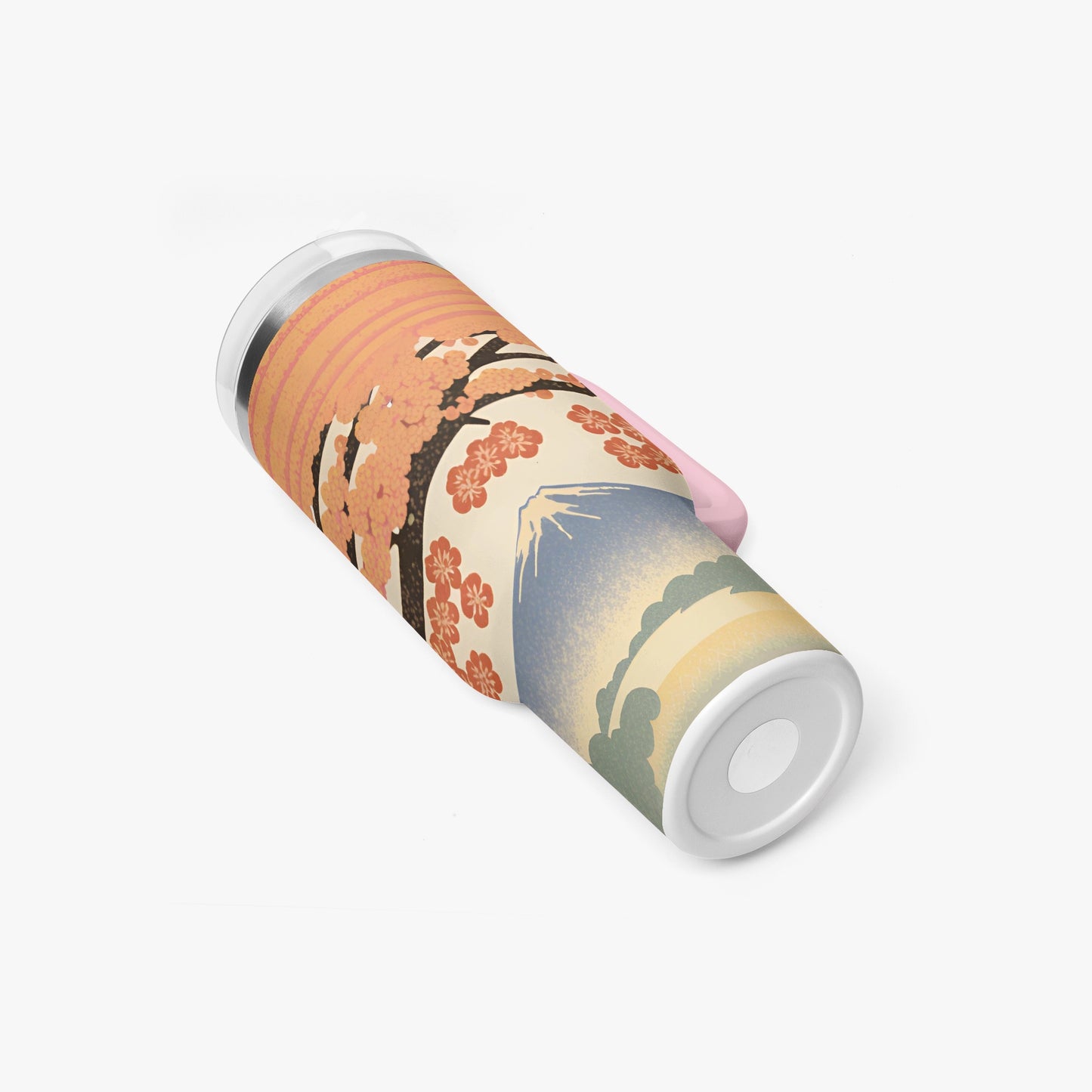 Sakura Sunrise Tumbler Cup Pink Handle