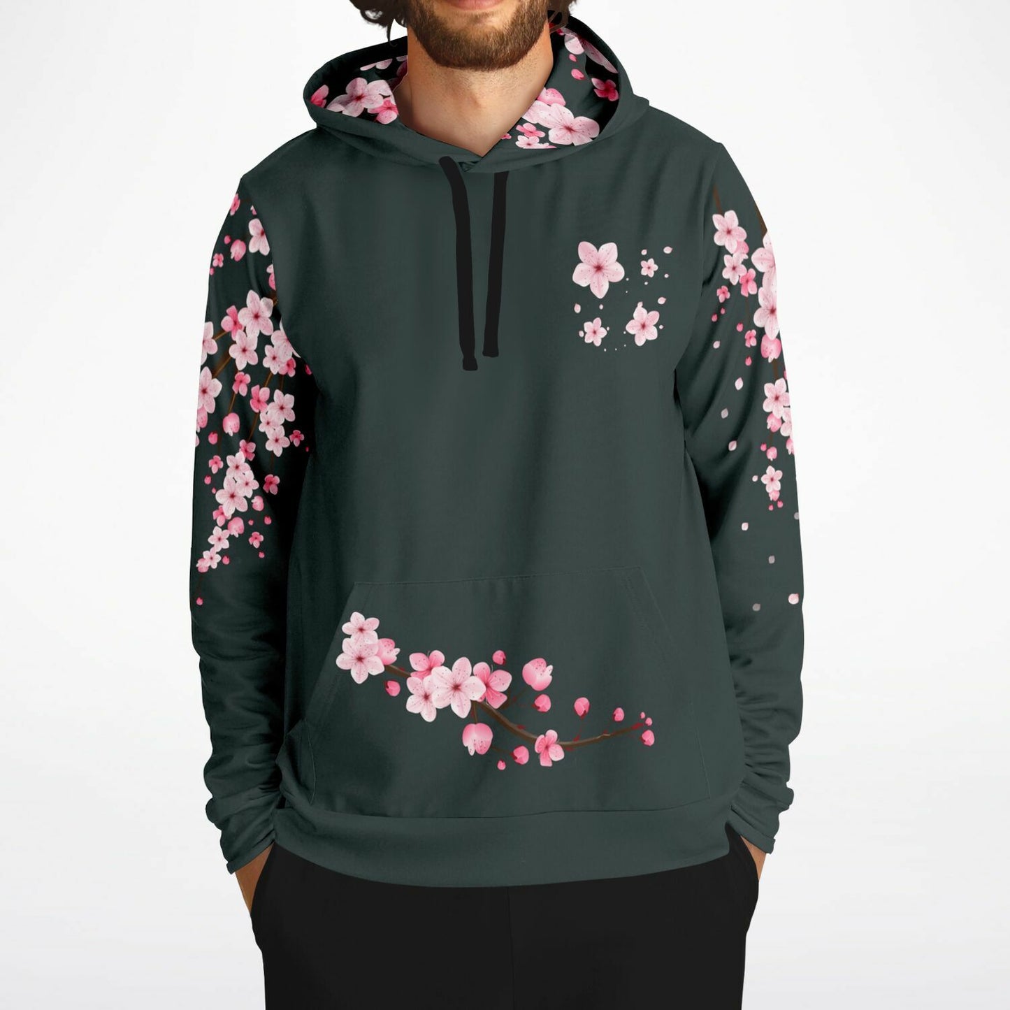 Dark Grey Cherry Blossom Hoodie