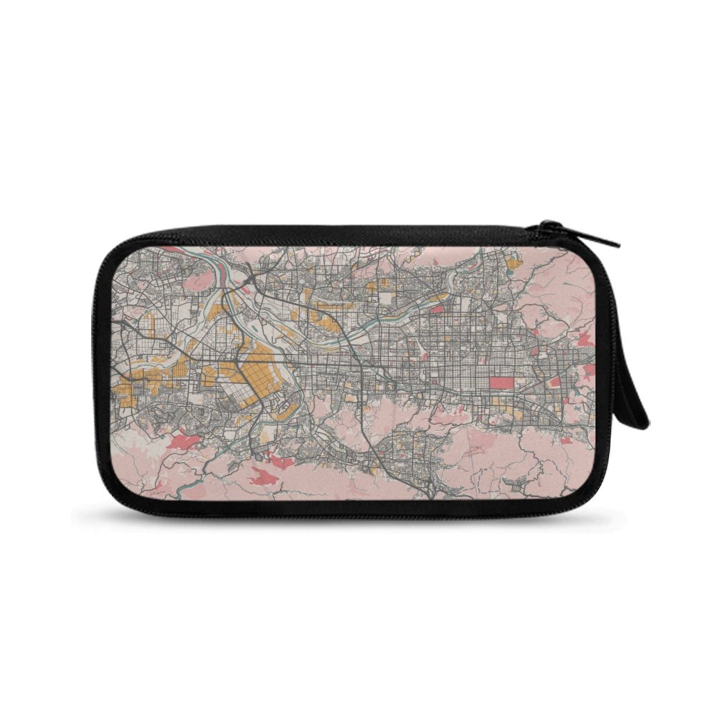 Pastel Kyoto City Map Travel Tech Pouch - 